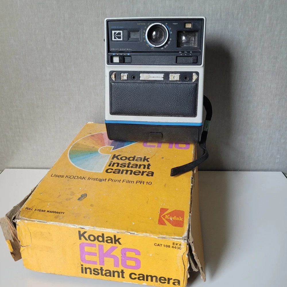 Vintage Kodak EK6 Instant Camera with Original Box Styrofoam Insert Prop Display